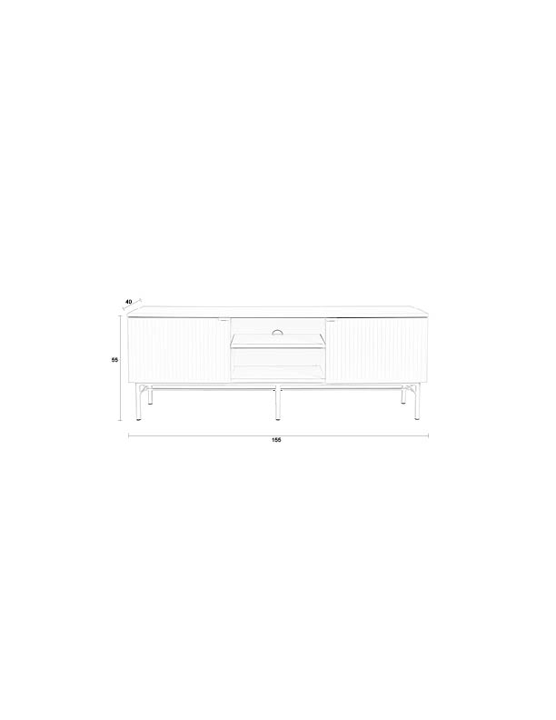 WHITE LABEL LIVING Cayo Lav TV-bord, m. 2 låger og 3 hylder, produktbillede 2 af 8, TV-borde hos HomeNordic