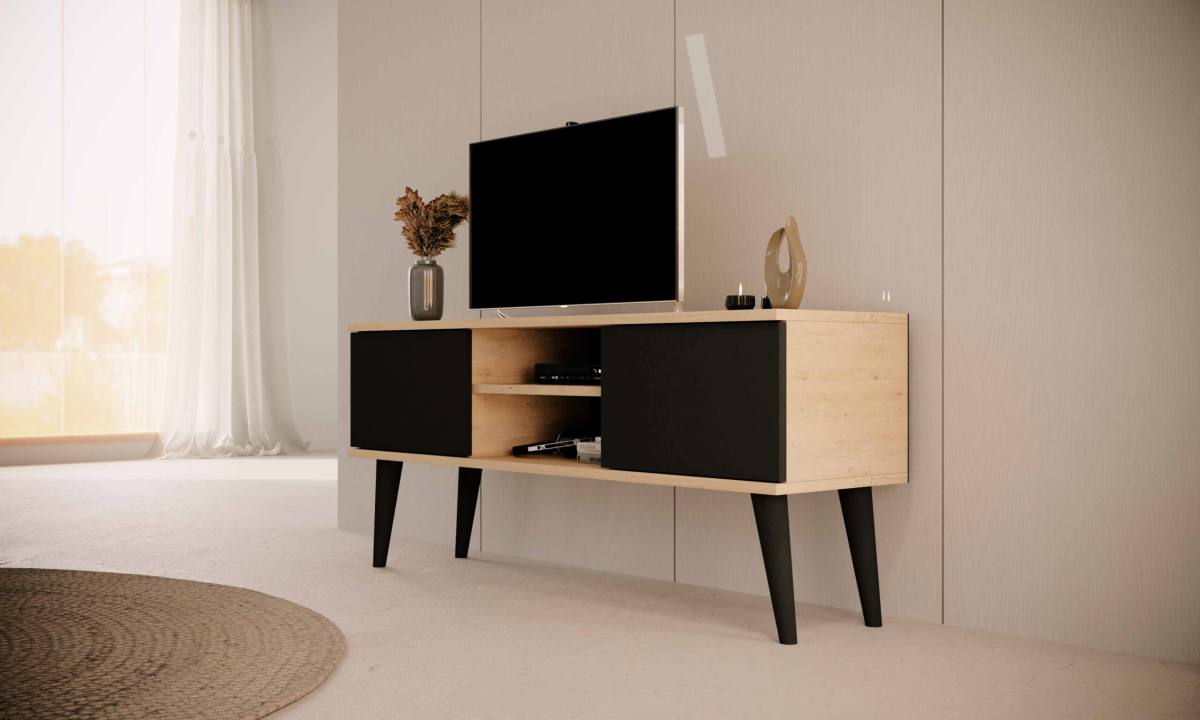 KOCOT RTV Toronto TV-bord, m. 2 låger og 1 hylde, produktbillede 6 af 7, TV-borde hos HomeNordic