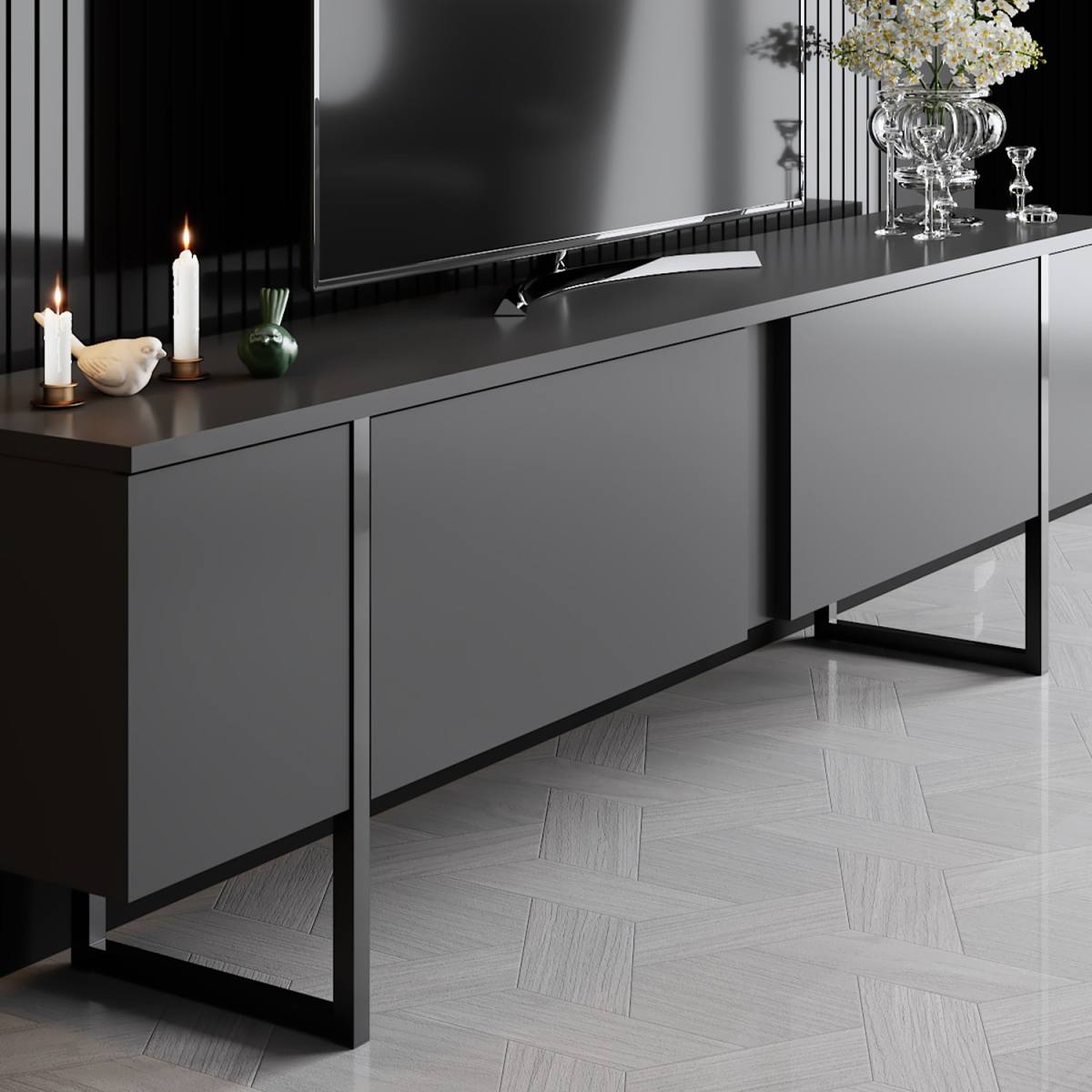 NORDVÄRK Luxe TV-bord, m. låger, produktbillede 3 af 7, TV-borde hos HomeNordic