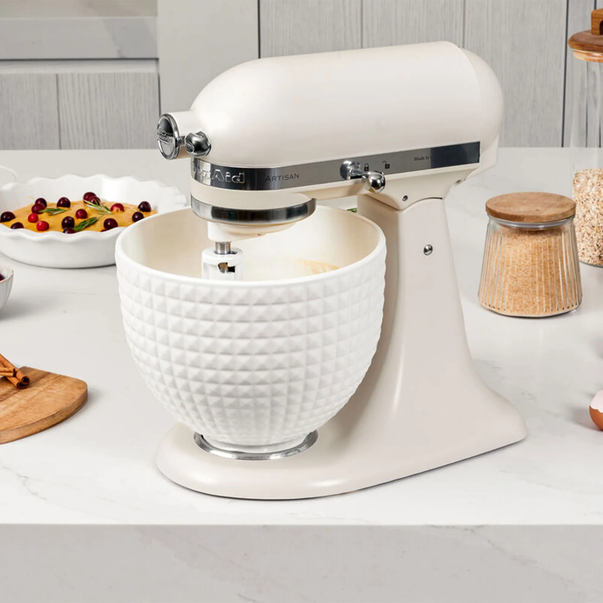 Artisan KSM156CXEPL Røremaskine 4,7 liter, white on white + Rustfri skål, produktbillede 3 af 4, Røremaskiner hos HomeNordic