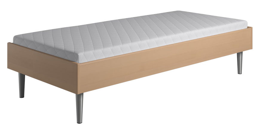 Krone enkeltseng, bøgefiner, vælg mellem træ-eller metalben. Metalben, Soveværelse hos HomeNordic