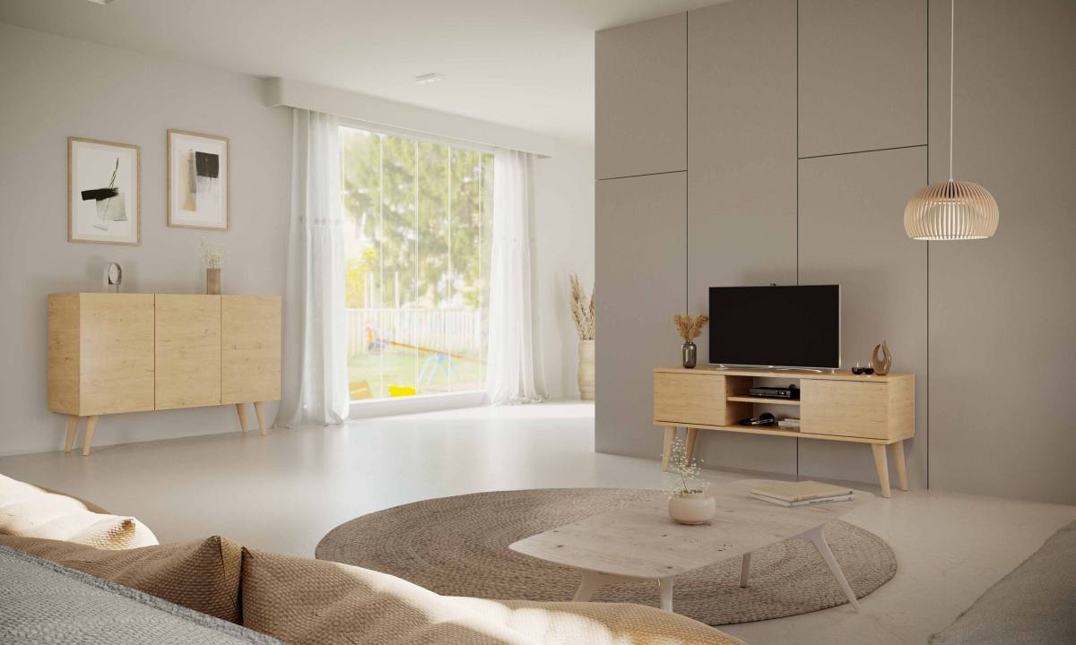 KOCOT RTV Toronto TV-bord, m. 2 låger og 1 hylde, produktbillede 6 af 6, TV-borde hos HomeNordic