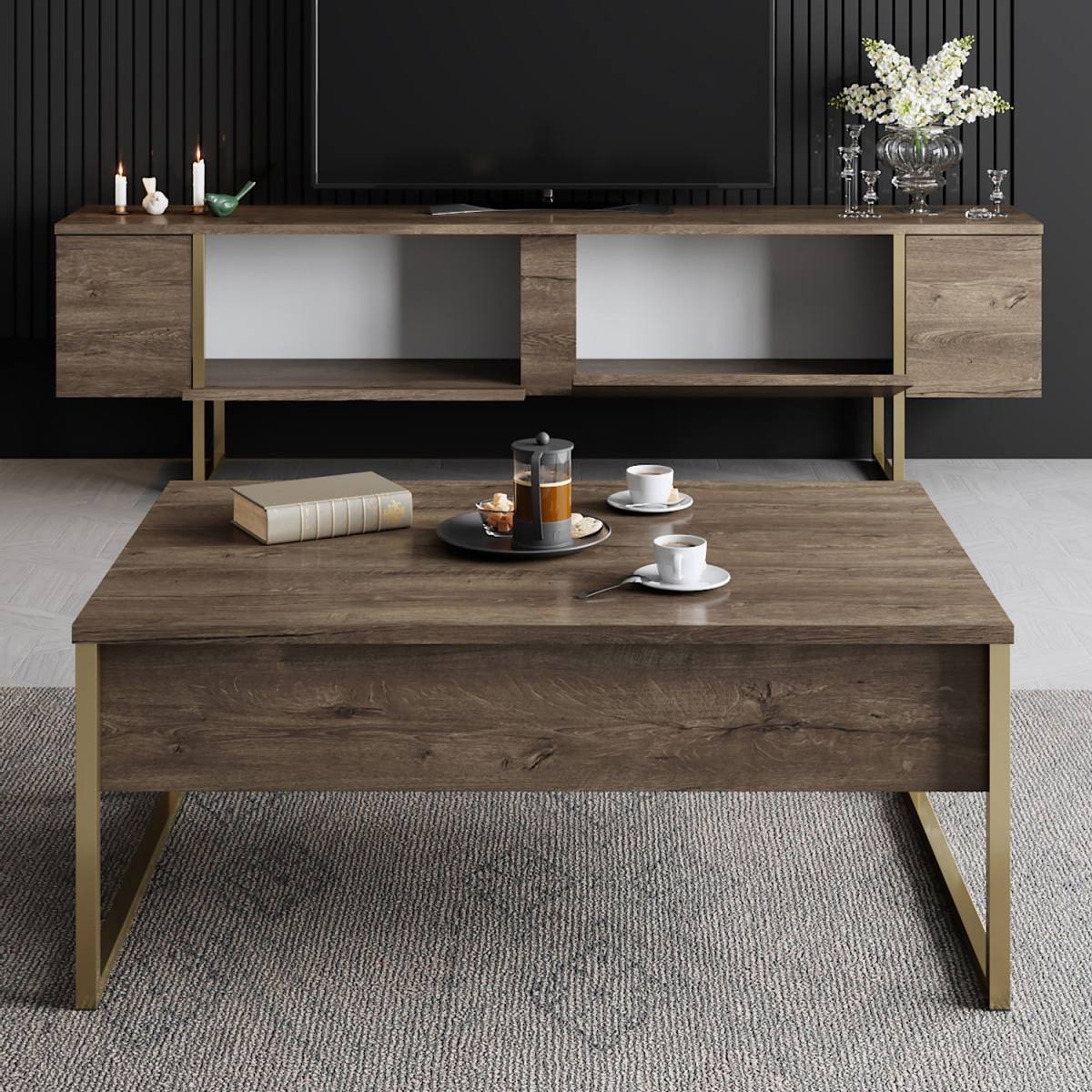 NORDVÄRK Luxe TV-bord, m. låger, produktbillede 5 af 6, TV-borde hos HomeNordic