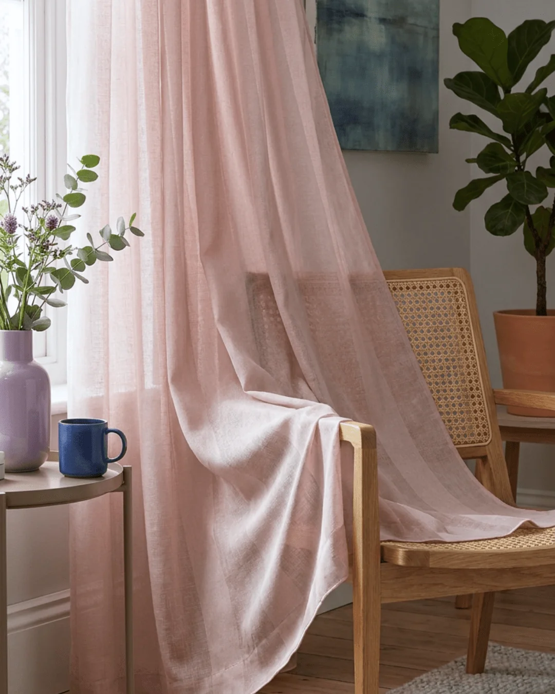 PETRA – Tyndt wavegardin, Rosa, produktbillede 2 af 7, Gardiner hos HomeNordic
