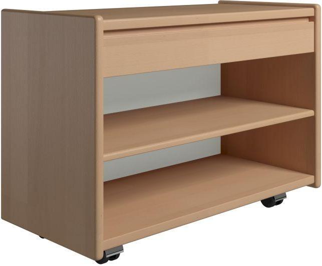 Krone 80 cm bredt sengebord i bøgefiner med 1 skuffe og 1 hylde, Sengeborde hos HomeNordic