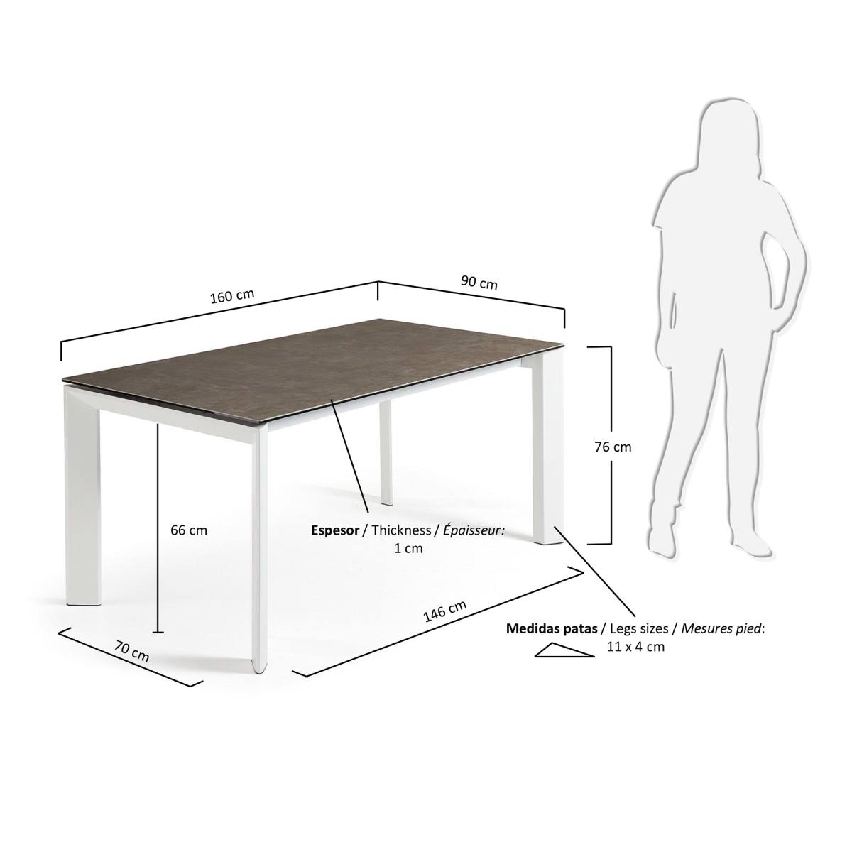 KAVE HOME Axis spisebord, m. butterflybordplade, produktbillede 2 af 5, Spiseborde hos HomeNordic