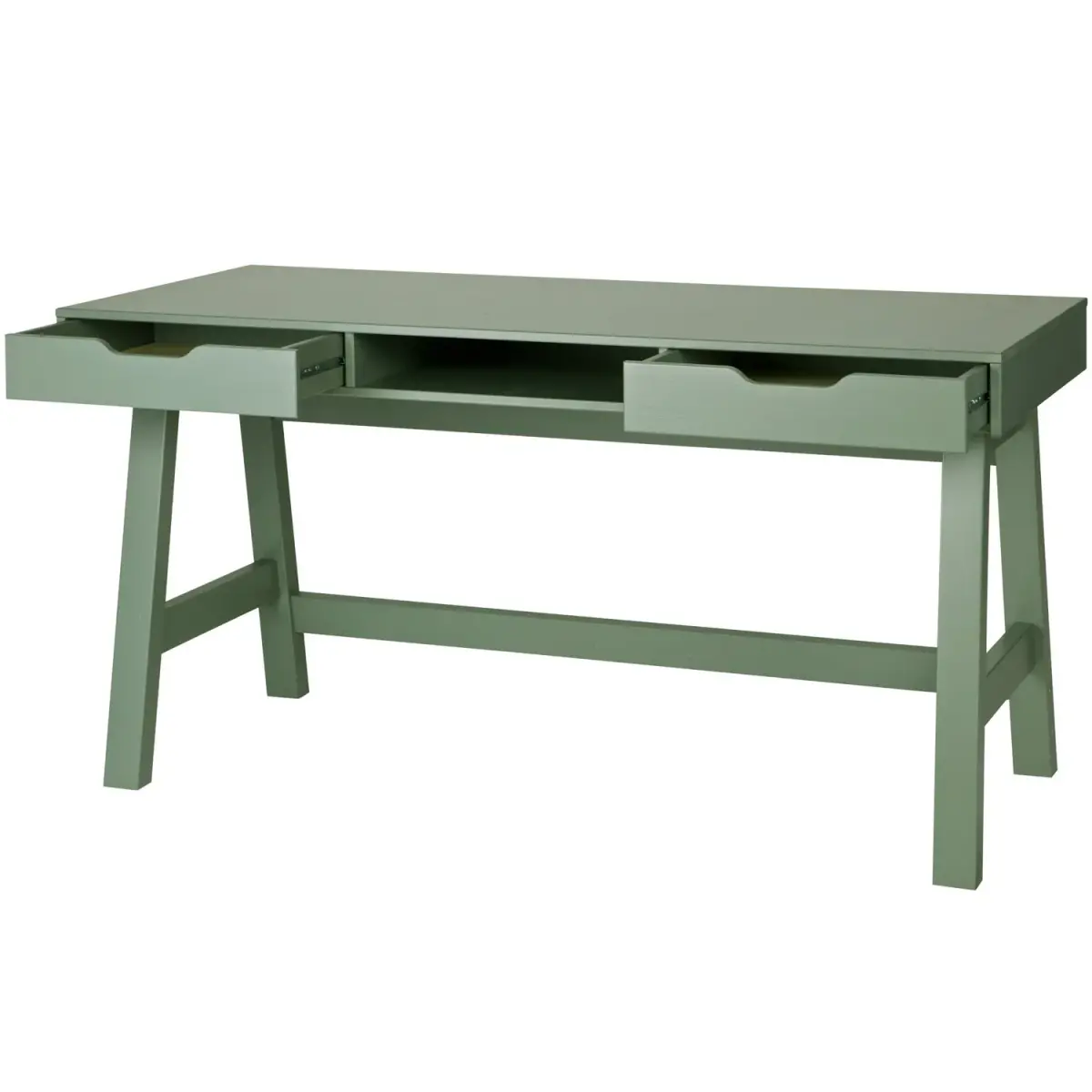 WOOOD - Nikki Skrivebord Fyrretræ Jade Green FSC 75x140x62 cm, produktbillede 5 af 11, Skriveborde hos HomeNordic