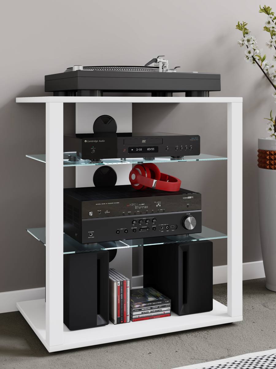 VCM NORDIC Folas Hi-fi og TV-bord, m. 2 glashylder, produktbillede 4 af 4, TV-borde hos HomeNordic