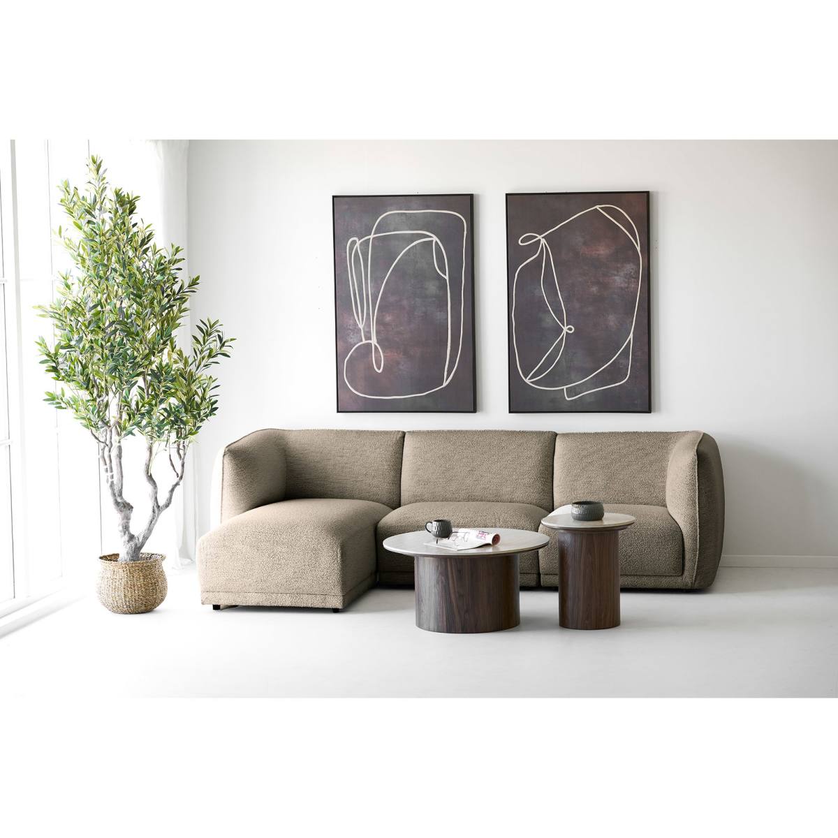 HOUSE NORDIC NOOR LOUNGESOFA VENSTREVENDT 2 PUDER BRUN, produktbillede 2 af 2, Sofaer hos HomeNordic