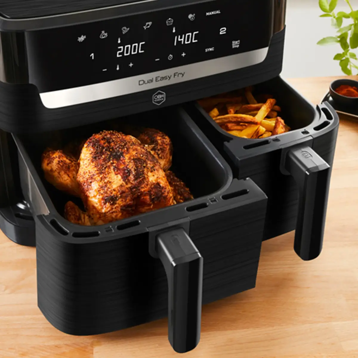 Easy Fry Dual airfryer 8,3 l, sort, produktbillede 6 af 6, Airfryers hos HomeNordic
