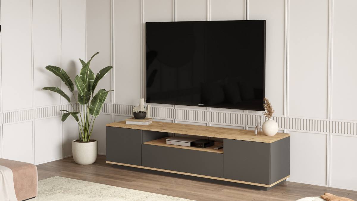 NORDVÄRK FR7 TV-bord, m. 3 låger og 1 hylde, produktbillede 5 af 6, TV-borde hos HomeNordic