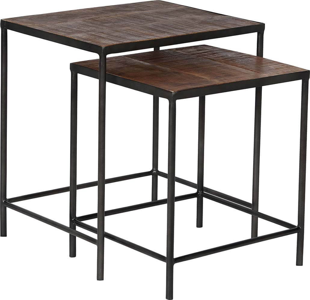 Tian - Indskudsbord i rustikt træ og metal, produktbillede 2 af 11, Moderne designs hos HomeNordic