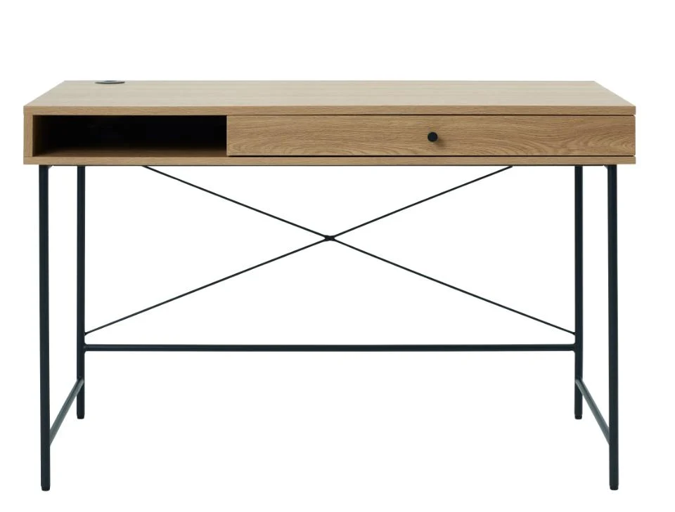 Pensacola Skrivebord, Melamin Egetræs-Look, 120x60x76 cm, Skriveborde hos HomeNordic