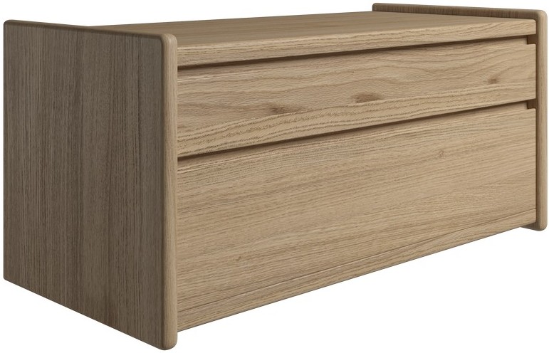 Krone sengebord i olieret egefiner 80 cm bred med 2 skuffer, Sengeborde hos HomeNordic
