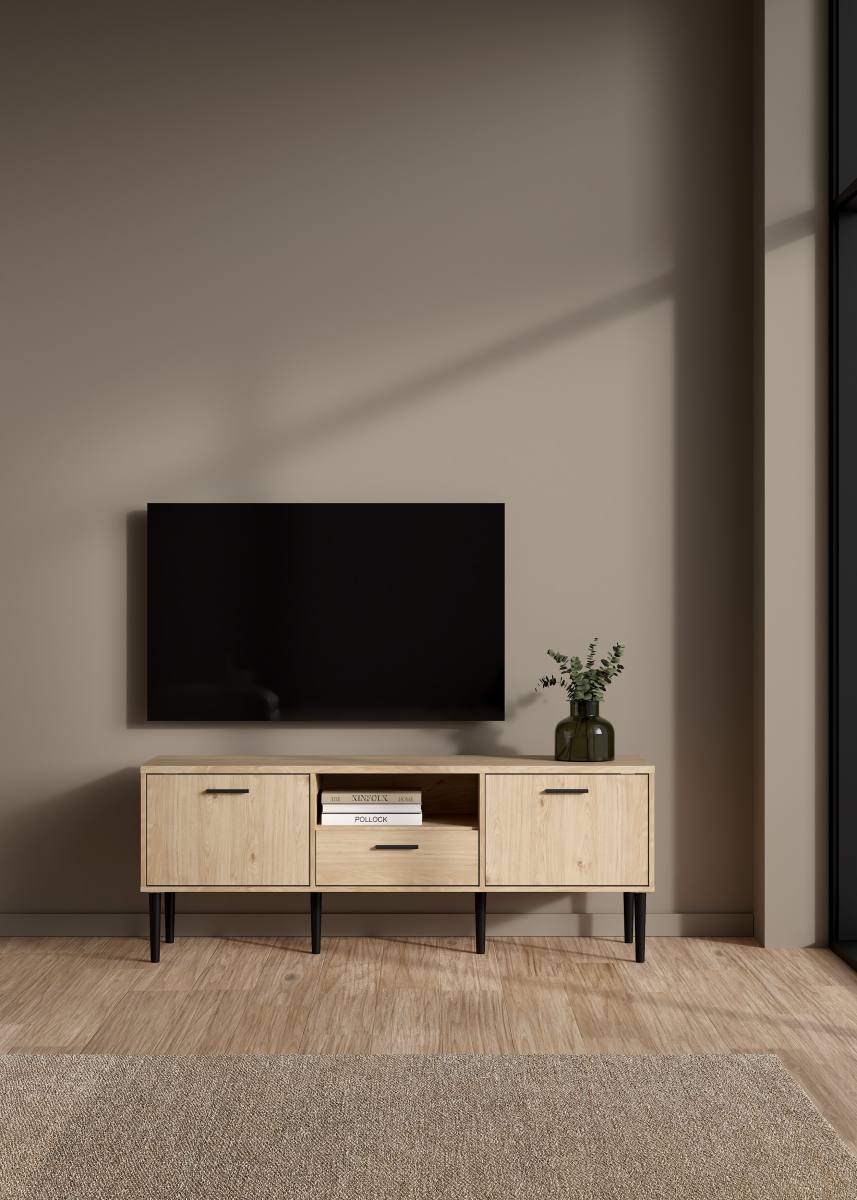 TVILUM Media TV-bord, m. 2 låger, 1 rum, 2 hylder, 1 skuffe, produktbillede 8 af 8, TV-borde hos HomeNordic