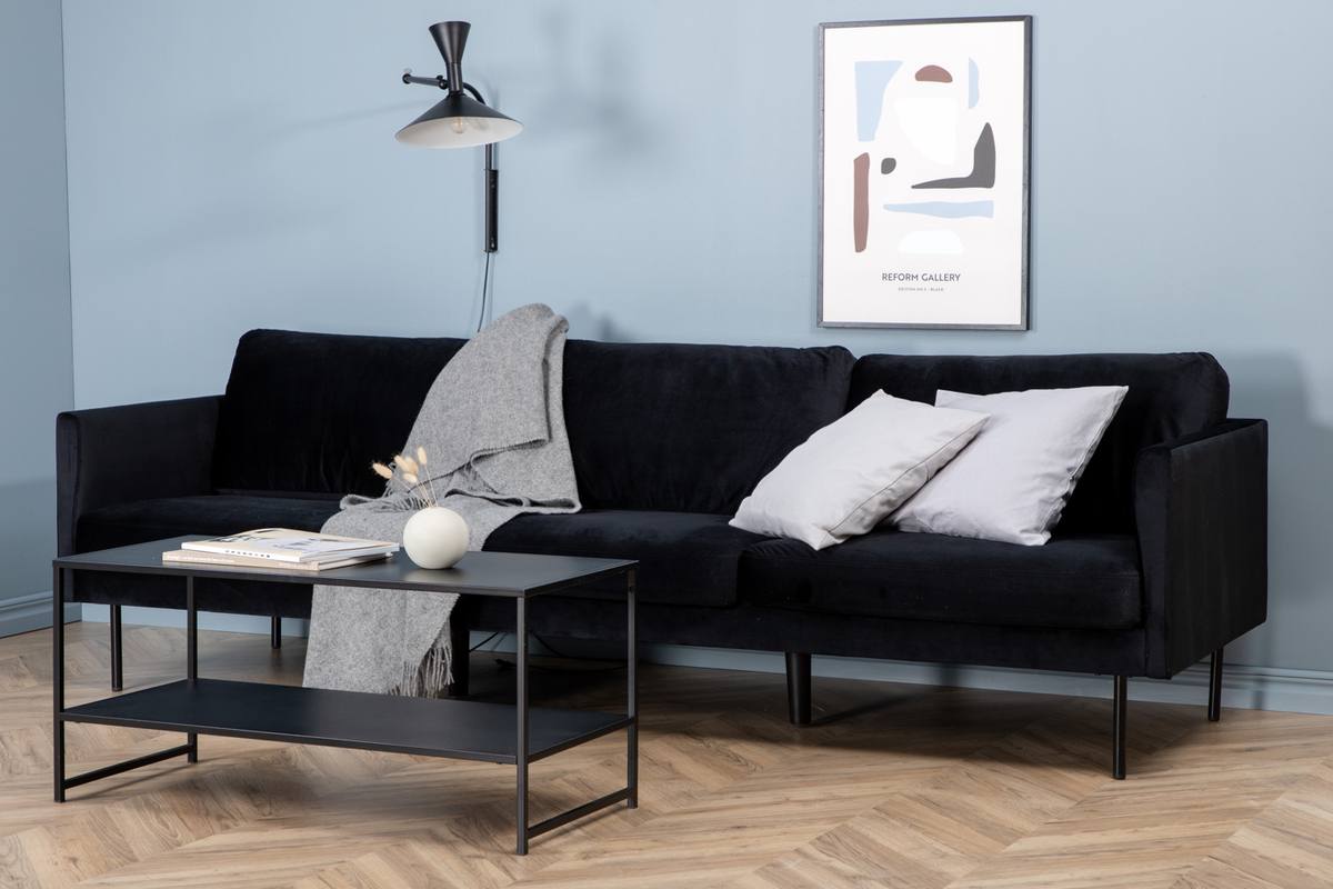 Polar - Sofa 3-personers i sort fløjl, produktbillede 4 af 8, Sofaer hos HomeNordic