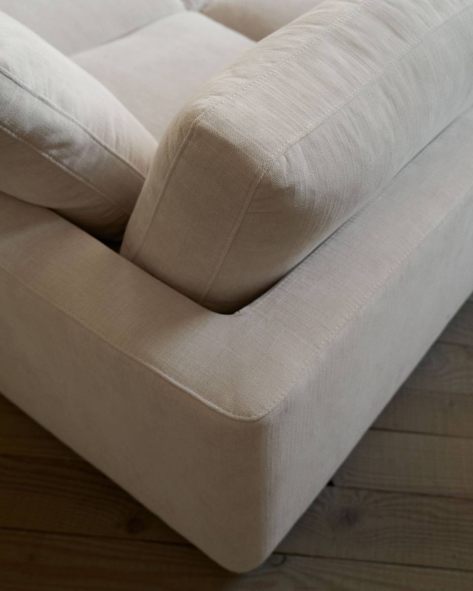 KAVE HOME Gala 3 pers. sofa, m. dobbelt chaiselong - beige stof (210cm) – billede 6