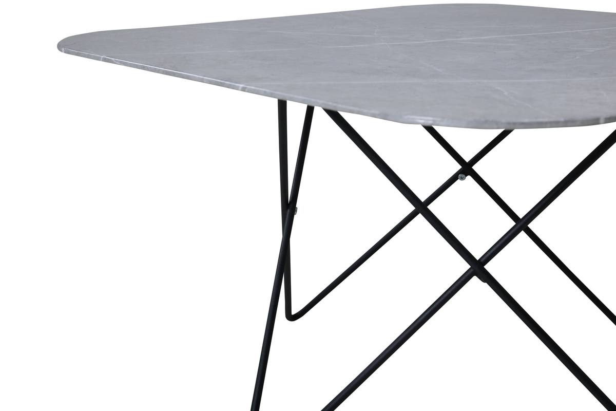 Tubas- Sofabord i grå marmor glas og sort metal, 80 x 80 cm, produktbillede 8 af 9, Moderne designs hos HomeNordic