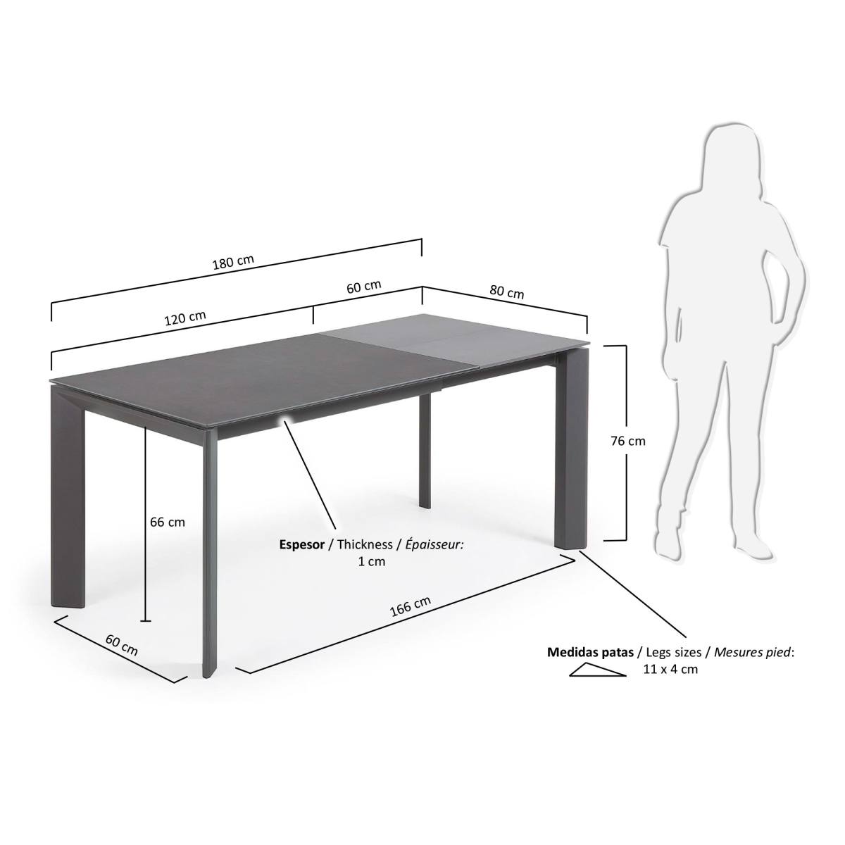KAVE HOME Axis spisebord, m. butterflybordplade, produktbillede 2 af 6, Spiseborde hos HomeNordic