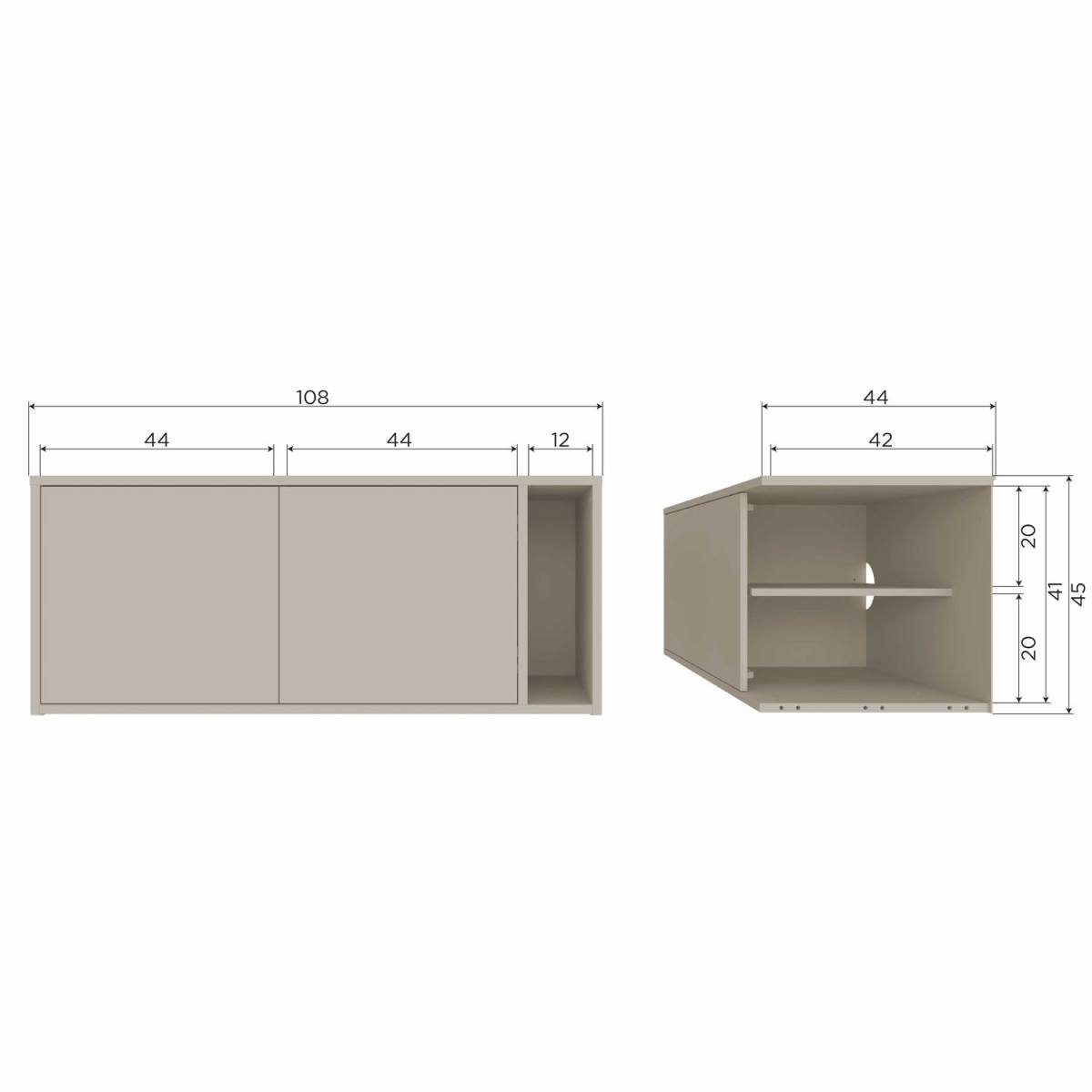 WOOOD Settle Down TV-bord/bænk, m. 2 låger og 1 hylde, TV-borde hos HomeNordic