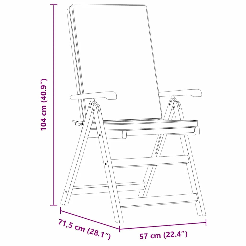 Havestol 57 X 71,5 X 104 Cm Massiv Teaktræ, produktbillede 9 af 12, Havestole i teaktræ hos HomeNordic