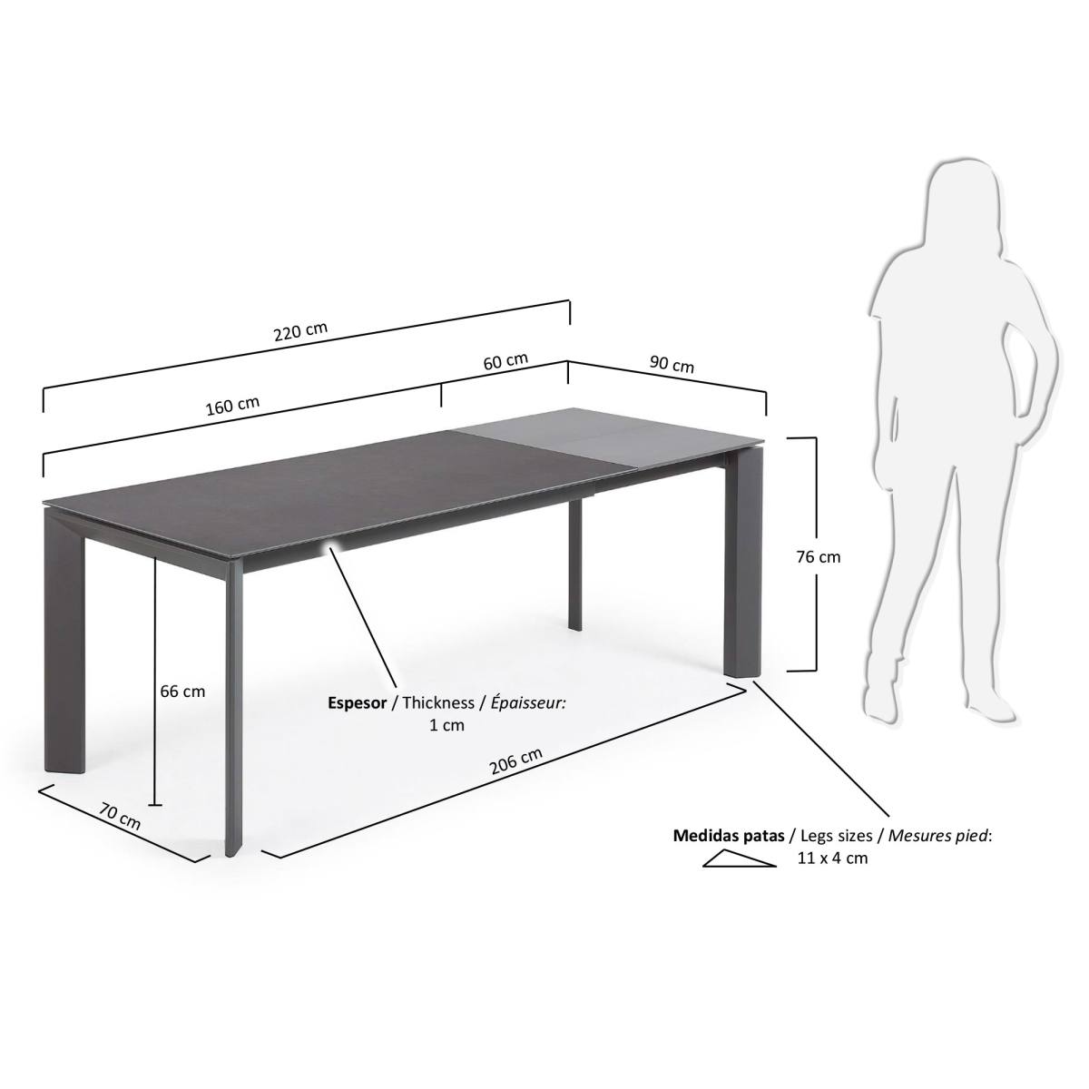 KAVE HOME Axis spisebord, m. butterflybordplade, produktbillede 2 af 6, Spiseborde hos HomeNordic