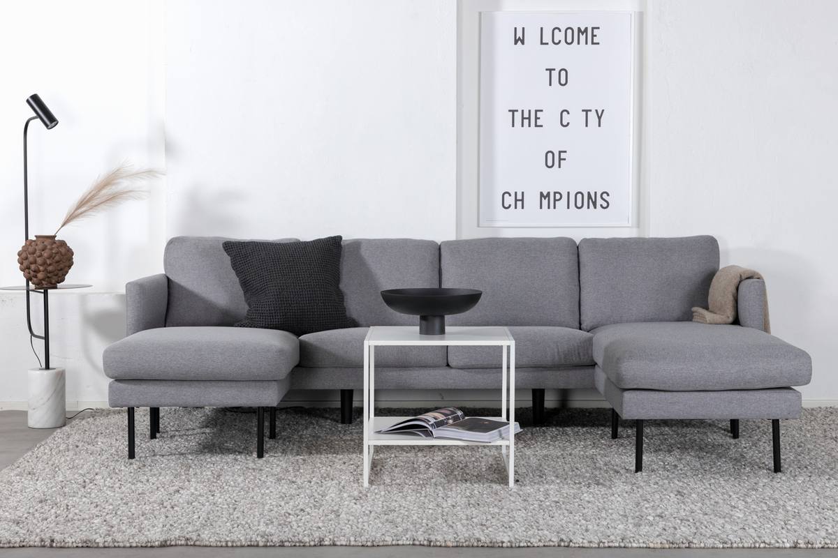 Polar - Sofa i U-form med gråt polyester stof – billede 3