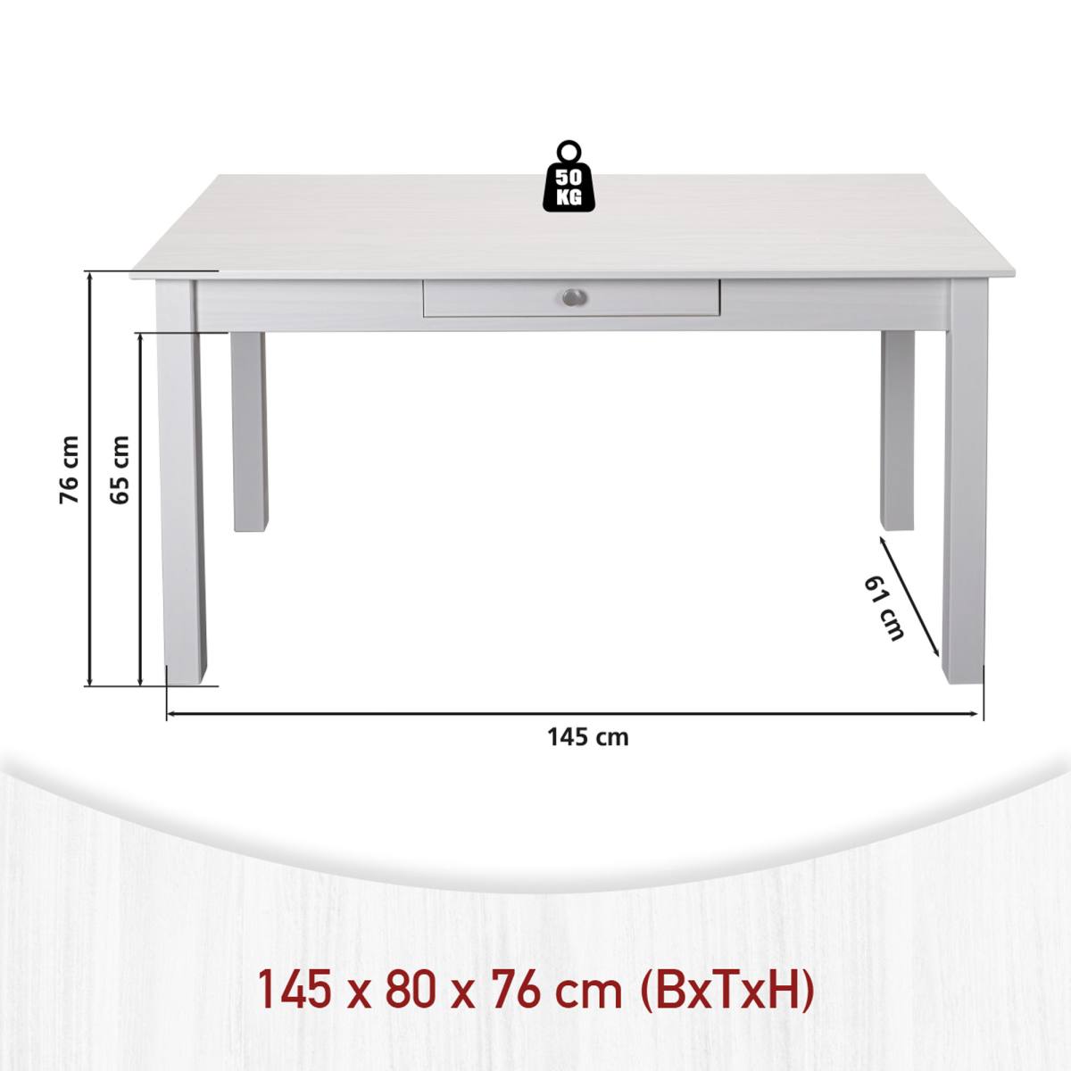 NORDIC LIVING COLLECTION Chilly Home spisebord, m. 1 skuffe, produktbillede 2 af 8, Spiseborde hos HomeNordic