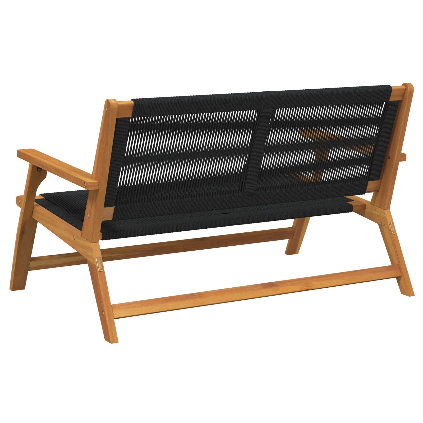 Havemøbler Sort 78 X 122 X 73Cm Massivt Akacietræ, produktbillede 4 af 10, Havestole i akacietræ hos HomeNordic