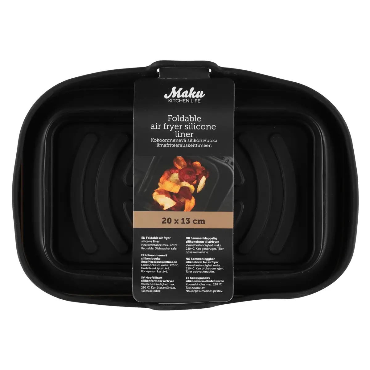 Silikoneform til airfryer 20 × 13 cm, sort, produktbillede 3 af 4, Airfryers hos HomeNordic