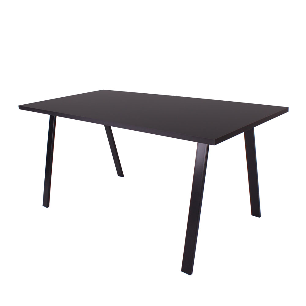 Spisebord, Halmstad, sort laminat/sort metal understel, Spiseborde hos HomeNordic