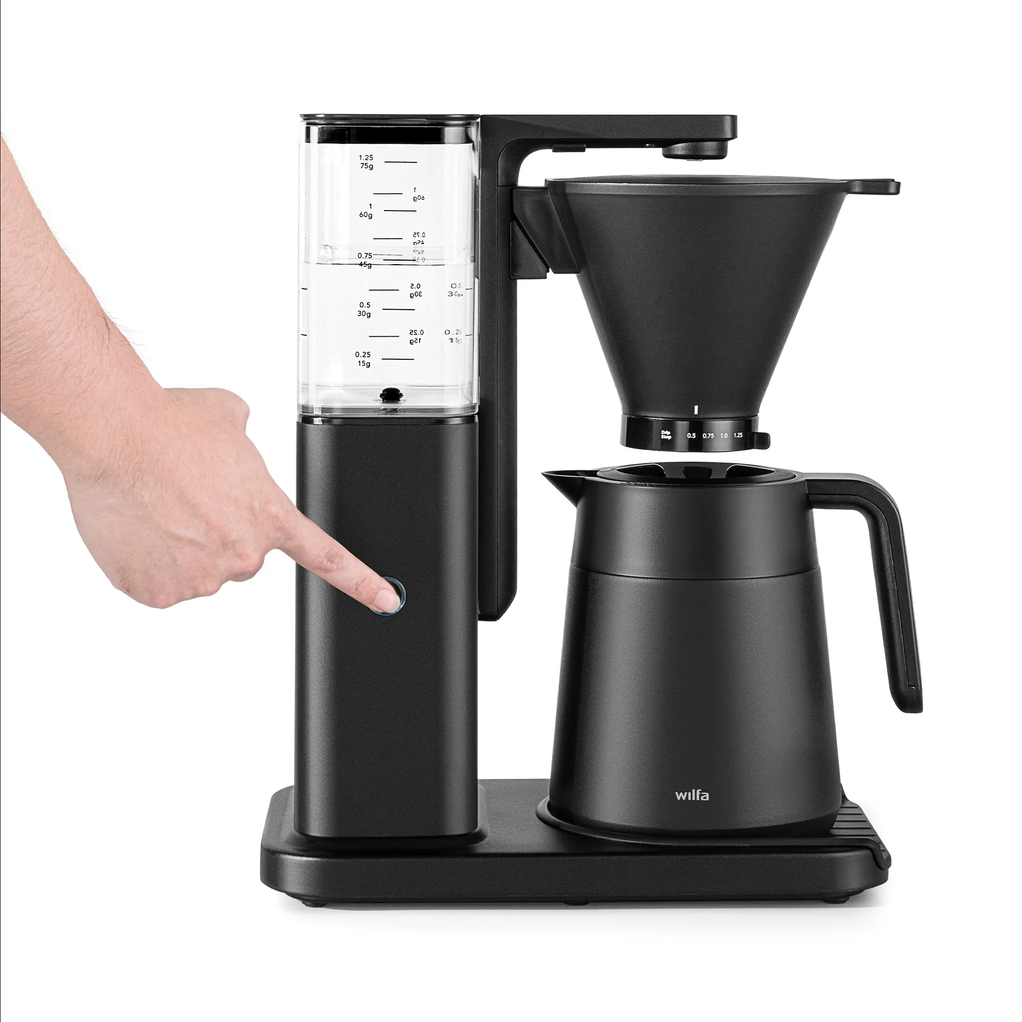 Zense Alux Thermo kaffemaskine, sort aluminium, produktbillede 4 af 6, Kaffemaskiner hos HomeNordic