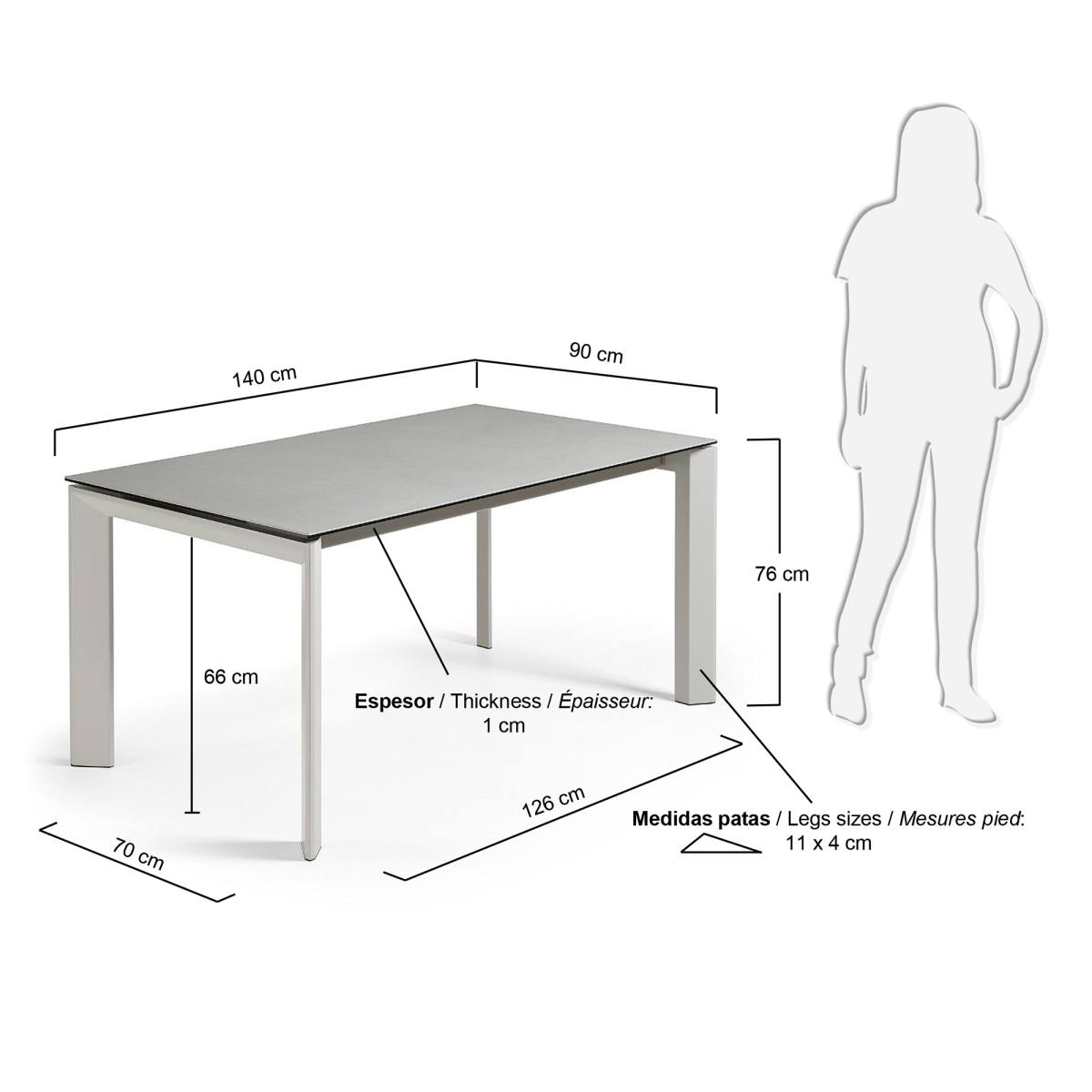 KAVE HOME Axis spisebord, m. butterflybordplade, produktbillede 2 af 4, Spiseborde hos HomeNordic