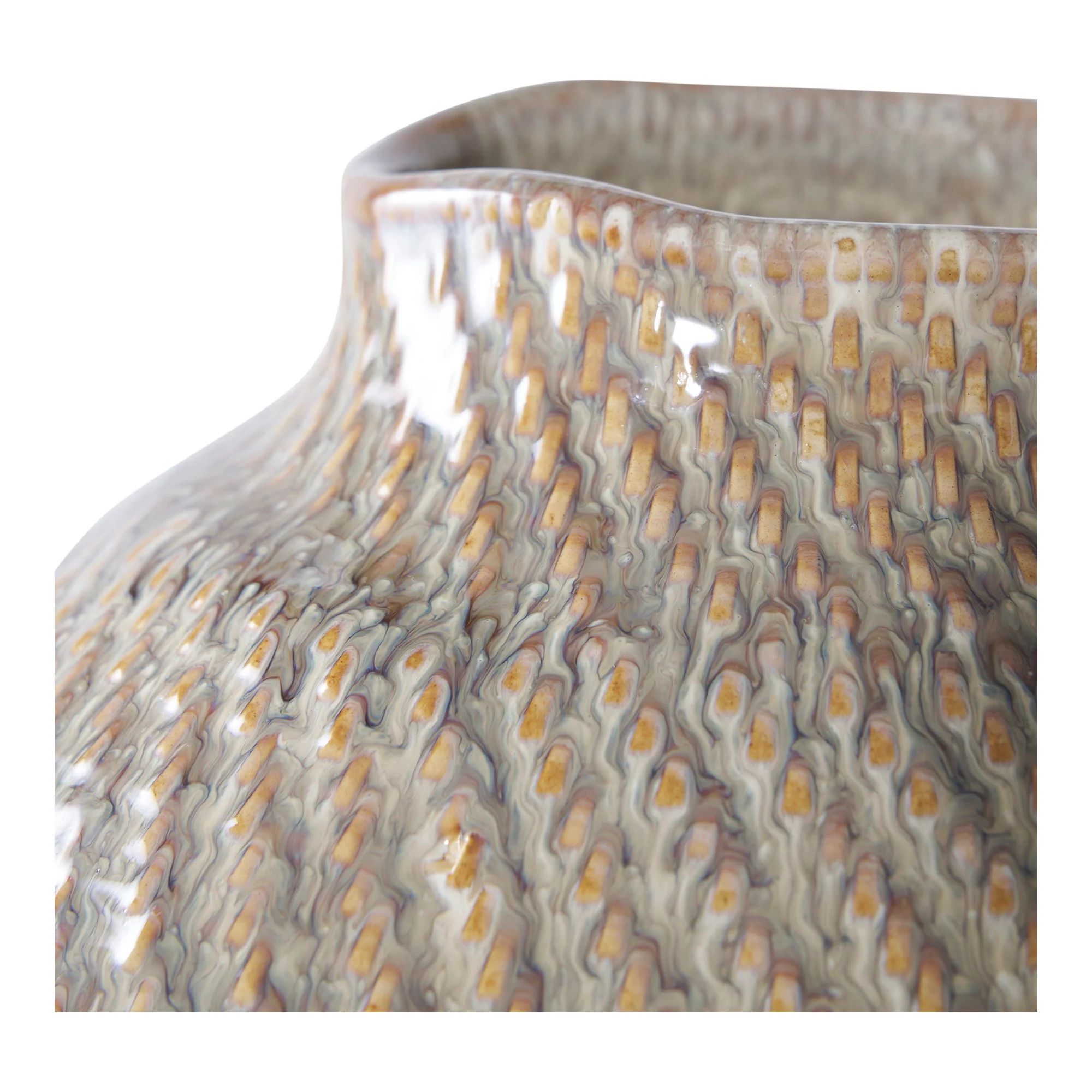 Vase - Vase, Keramik, Hvid/Grøn Ø26X30,5 Cm, produktbillede 3 af 5, Vaser hos HomeNordic