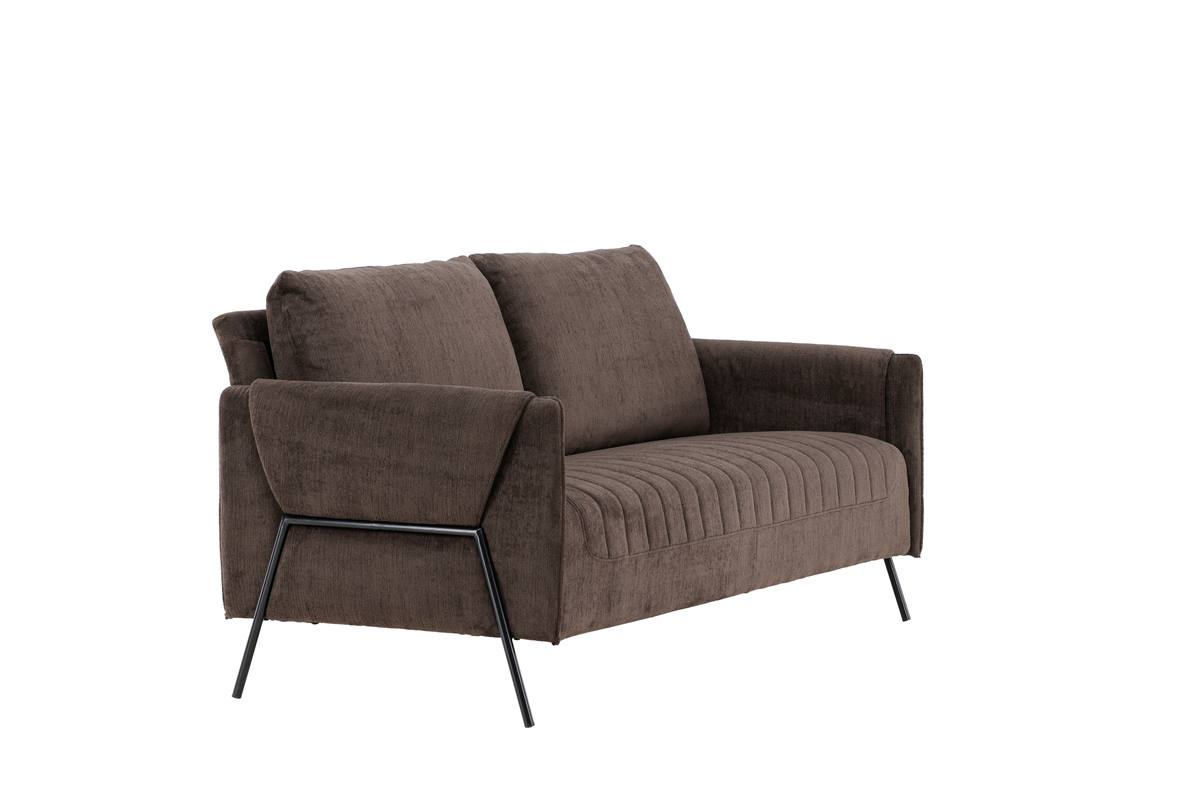 Oban - 2 personers sofa i brunt stof – billede 2