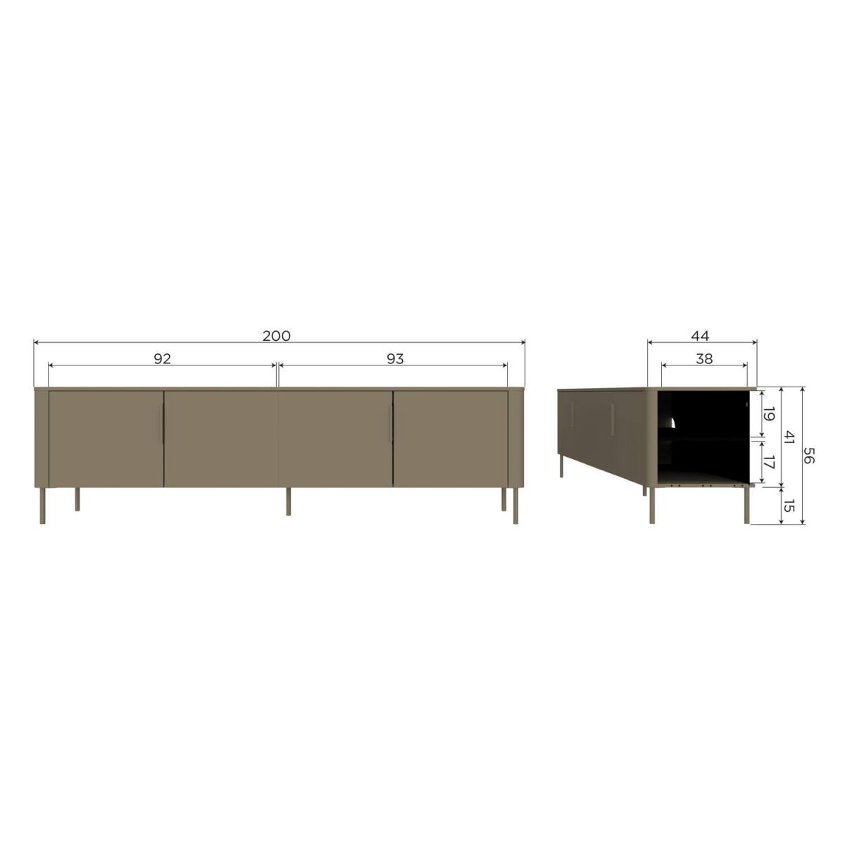 WOOOD Gunnar TV-bord, m. 3 låger og 2 hylder, TV-borde hos HomeNordic