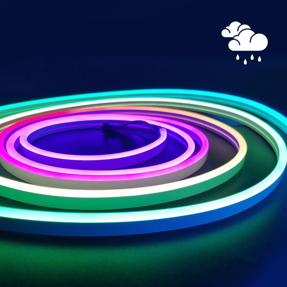 16W/m Vandtæt RGBIC Neon Flex strip, LED-strips hos HomeNordic