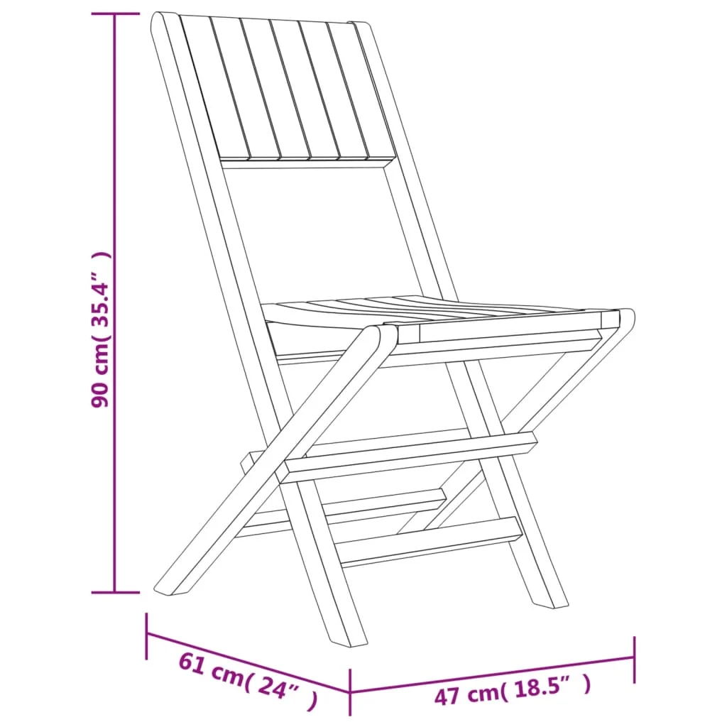 Havestole 47x61x90 Cm Foldbare Massivt Teaktræ, produktbillede 8 af 15, Havestole i teaktræ hos HomeNordic