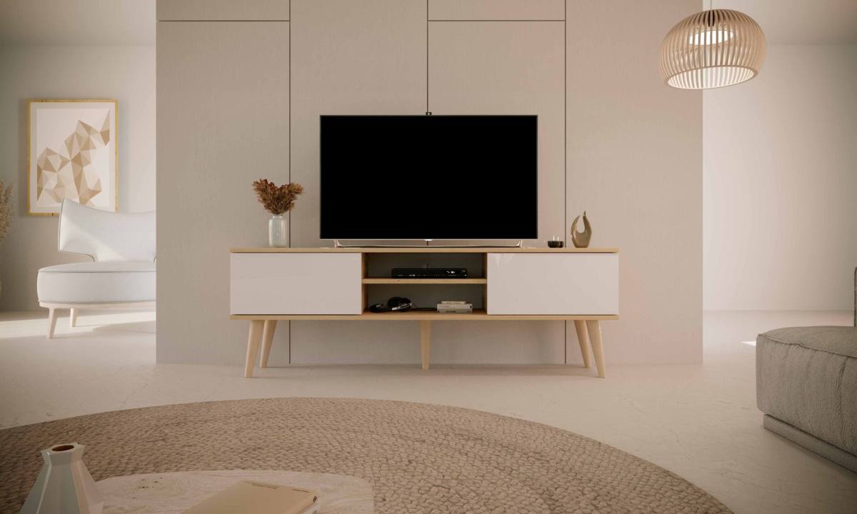 KOCOT RTV Toronto TV-bord, m. 2 låger og 1 hylde, produktbillede 5 af 7, TV-borde hos HomeNordic