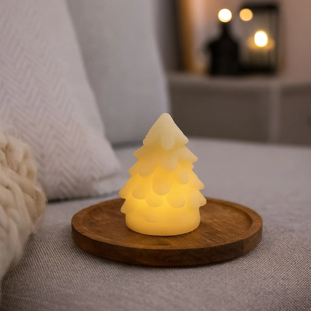 LED Juletræ lys, blinkende flammeeffekt, hvid, Bloklys hos HomeNordic