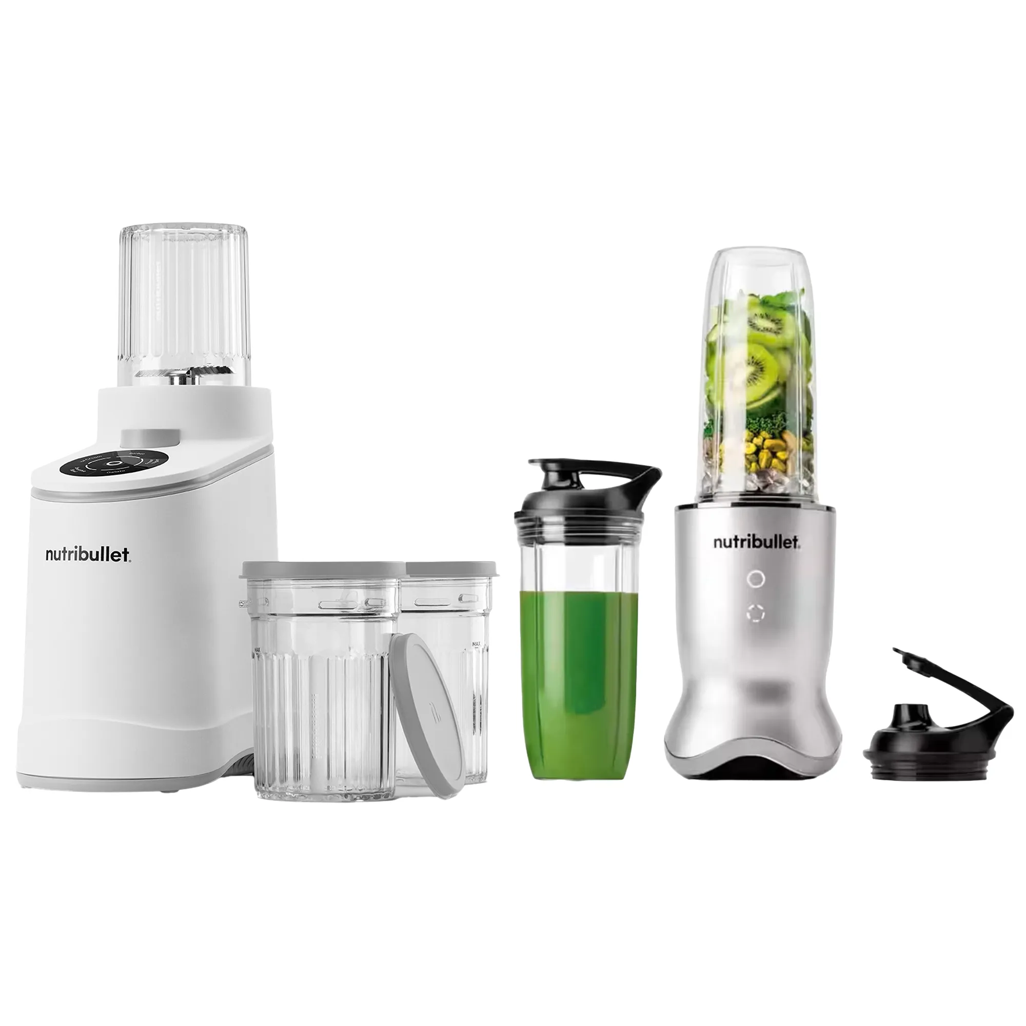 Chill NBD0503W ismaskine & Ultra NB1206S personal blender, hvid/sølv, Blendere hos HomeNordic