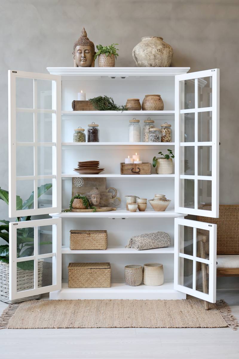 CHIC ANTIQUE MARSEILLE VITRINESKAB M/4 LÅGER HVID, produktbillede 4 af 9, Vitrineskabe hos HomeNordic