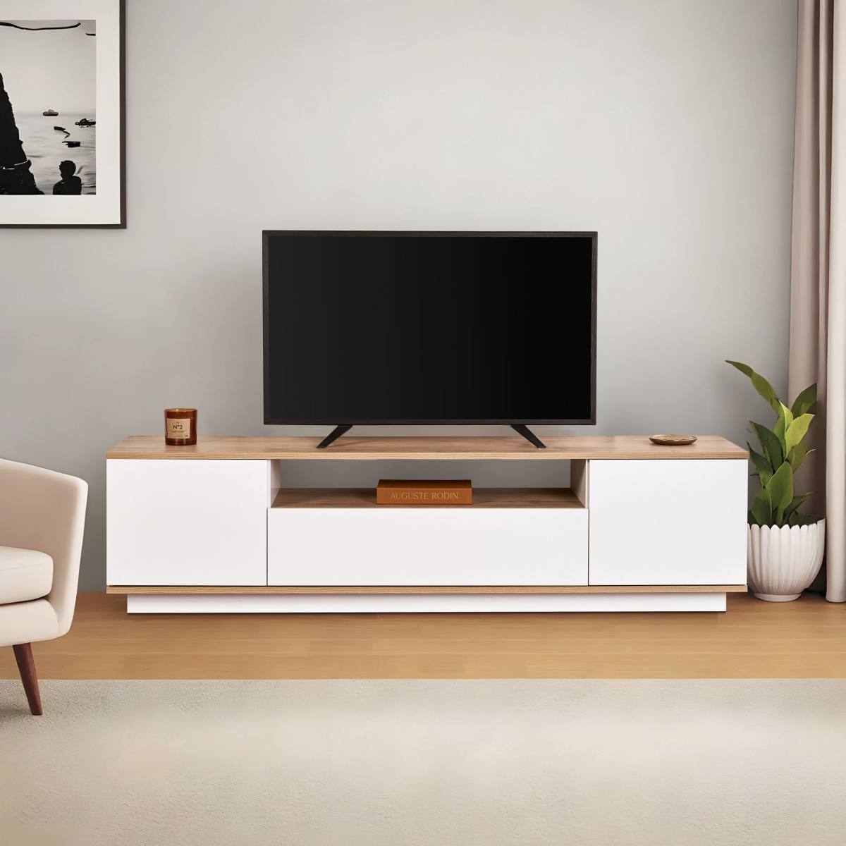 NORDVÄRK Veramont TV-bord, m. 3 låger, 1 hylde, produktbillede 7 af 7, TV-borde hos HomeNordic
