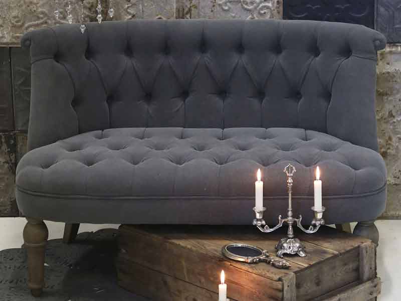 CHIC ANTIQUE FRANSK SOFA M./GRÅ/HØRSTOF, produktbillede 3 af 7, Sofaer hos HomeNordic