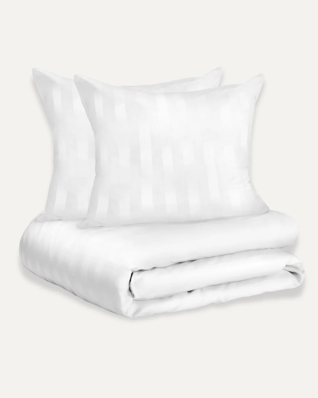 Bambussengetøj | White stripes | 200x200 hos HomeNordic
