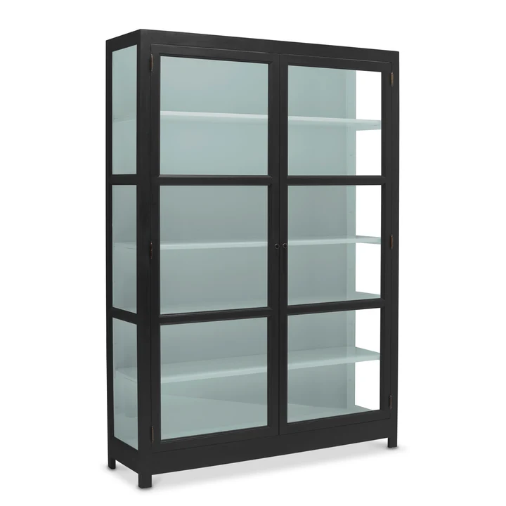 LIVINGOODIES CARLINGTON EDGE STOR SORT/GRØN, Vitrineskabe hos HomeNordic