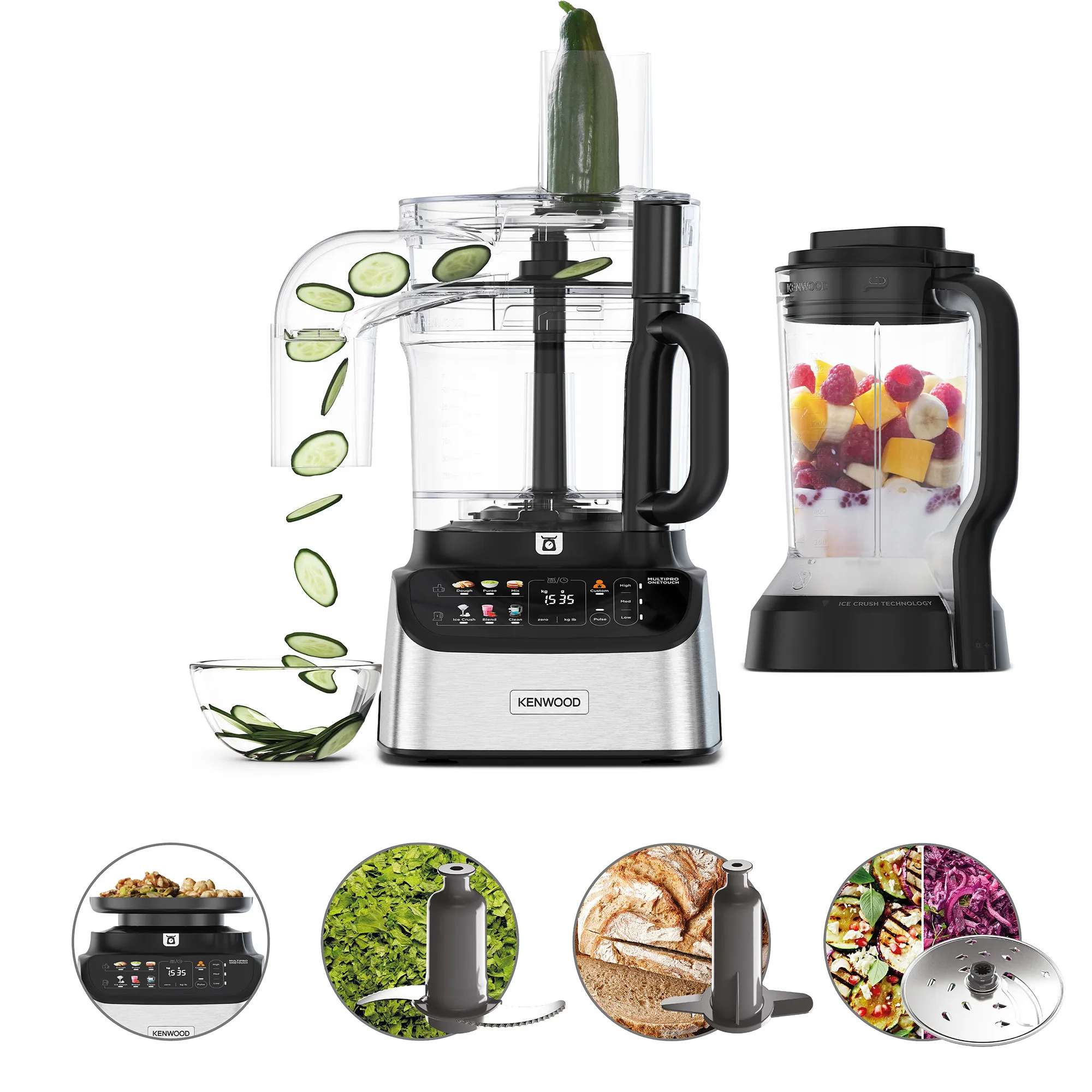 MultiPro OneTouch FDM73.480.ss foodprocessor, sort/stål, Foodprocessorer hos HomeNordic