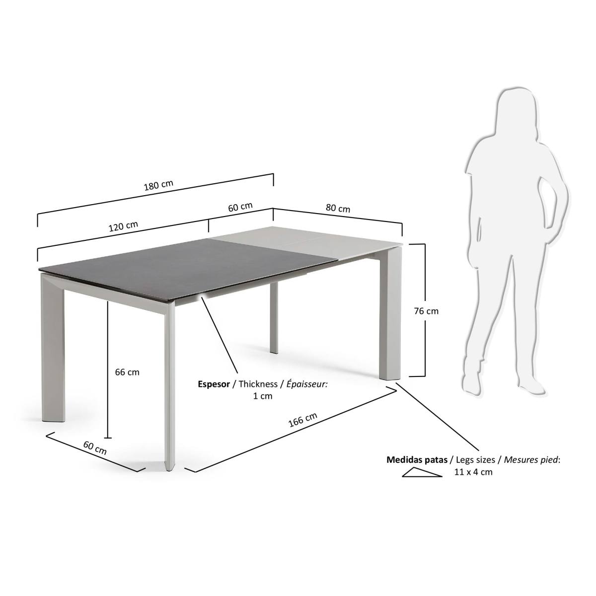 KAVE HOME Axis spisebord, m. butterflybordplade, produktbillede 2 af 4, Spiseborde hos HomeNordic