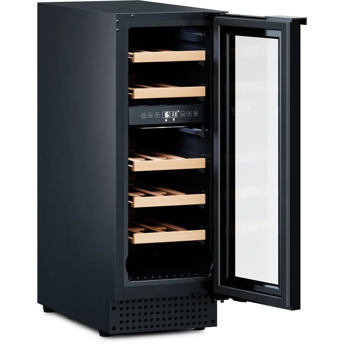D18B vinkøleskab, 2 temperaturzoner, 18 flasker, sort – billede 3