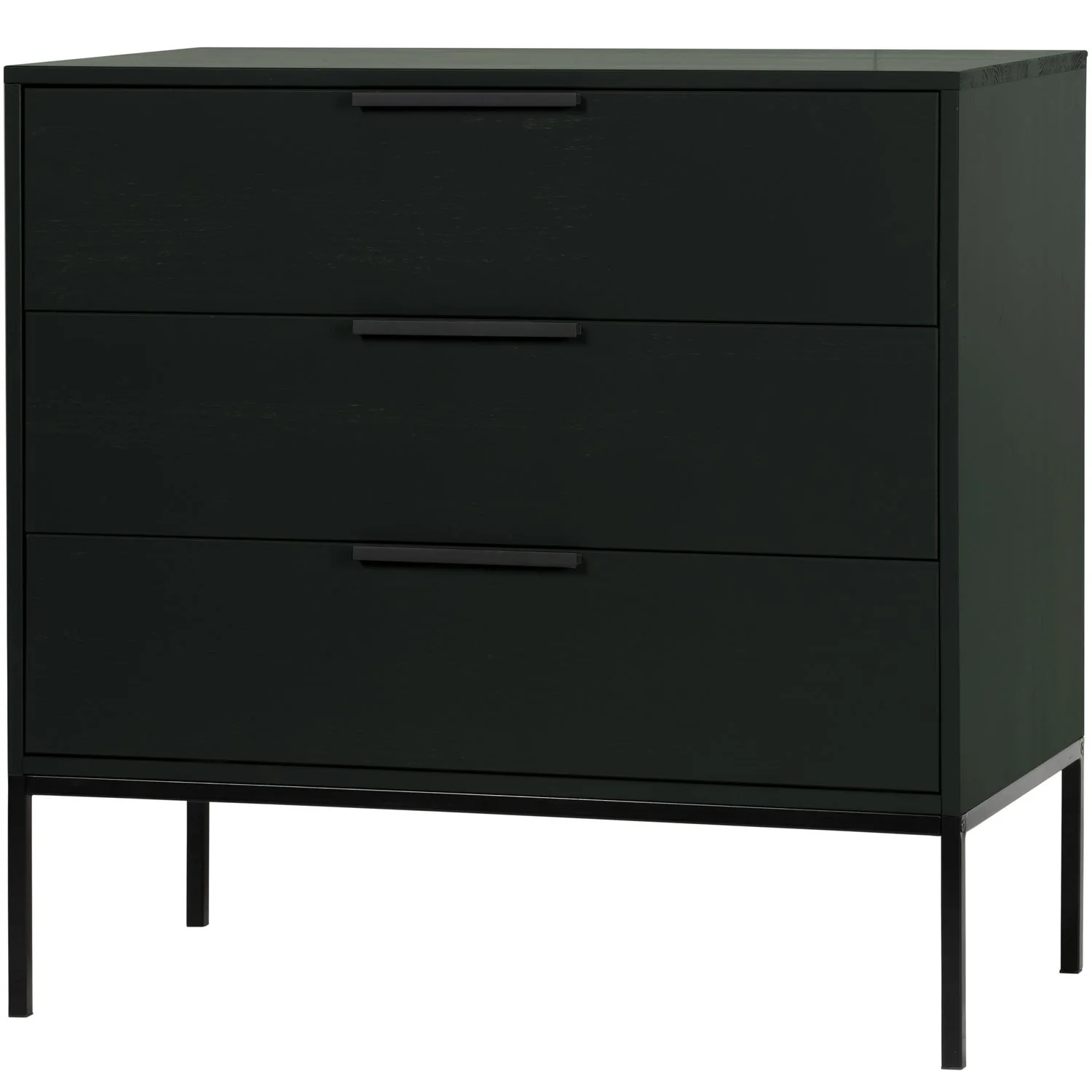 WOOOD - Adam Kommode Skuffer Fyrretræ Sort FSC 93x94x52 cm, Kommoder hos HomeNordic